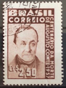C 395 Selo Centenario Augusto Comte Positivismo Filosofia Personalidade 1957 Circulado 4