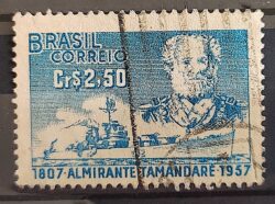 C 398 Selo Almirante Tamandare Marinha Militar Navio 1957 Circulado 1