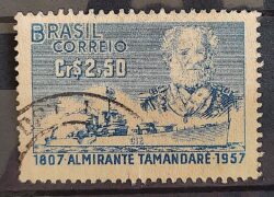 C 398 Selo Almirante Tamandare Marinha Militar Navio 1957 Circulado 6