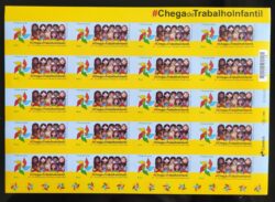 C 3984 Selo Chega de Trabalho Infantil Crianca Autoadesivo 2021 Folha