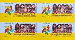 C 3984 Selo Chega de Trabalho Infantil Crianca Autoadesivo 2021 Quadra