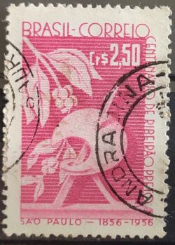 C 400 Selo Centenario Cidade de Ribeirão Preto 1957 Circulado 1