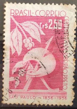 C 400 Selo Centenario Cidade de Ribeirão Preto 1957 Circulado 2