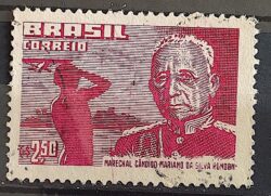 C 406 Selo Marechal Rondon Militar Aviao Dia do Indio 1958 Circulado 5