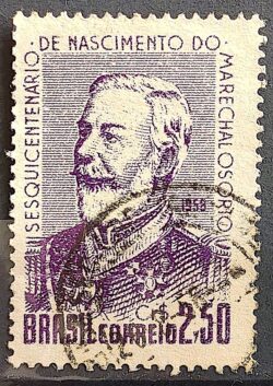 C 410 Selo Sesquicentenario Marechal Luis Osorio Militar 1958 Circulado 1