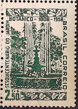 C 412 Selo Sesquicentenario do Jardim Botanico Rio de Janeiro 1958