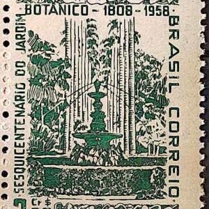 C 412 Selo Sesquicentenario do Jardim Botanico Rio de Janeiro 1958