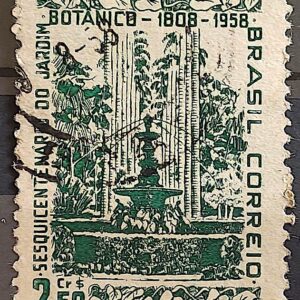 C 412 Selo Sesquicentenario do Jardim Botanico Rio de Janeiro 1958 Circulado 2