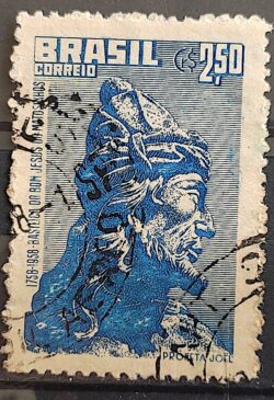 C 414 Selo 2 Centenario da Basilica do Bom Jesus do Matosinhos Religiao 1958 Circulado 1