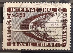 C 415 Selo Conferencia Internacional de Investimentos Economia Mapa 1958 Circulado 1
