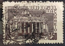 C 416 Selo Conferencia Interparlamentar Politica 1958 Circulado 2
