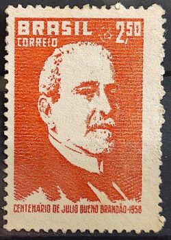 C 417 Selo Centenario Julio Bueno Brandao Minas Gerais 1958 2