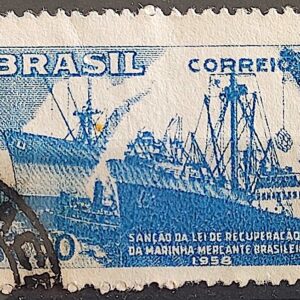 C 419 Selo Marinha Mercante Navio 1958 Circulado 1