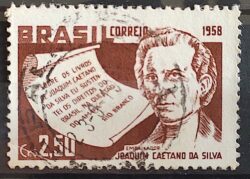 C 420 Selo Joaquim Caetano da Silva Diplomacia Politica 1958 Circulado 2
