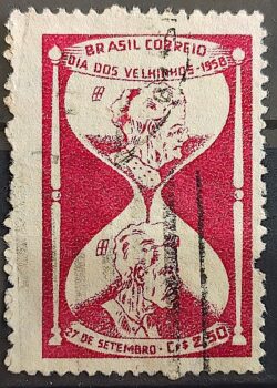 C 423 Selo Dia dos Velhinhos 1958 Circulado 1