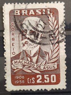 C 424 Selo Machado de Assis Escritor Literatura 1958 Circulado 1