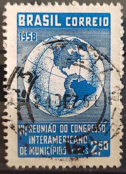 C 426 Selo Congresso de Municipios Mapa 1958 Circulado 2