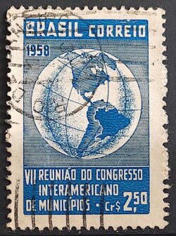 C 426 Selo Congresso de Municipios Mapa 1958 Circulado 5