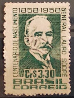 C 427 Selo Centenario General Lauro Sodre Politica Militar 1958 Circulado 1