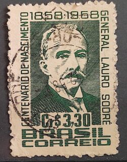 C 427 Selo Centenario General Lauro Sodre Politica Militar 1958 Circulado 3