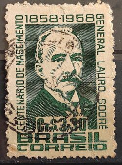 C 427 Selo Centenario General Lauro Sodre Politica Militar 1958 Circulado 4