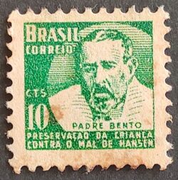 C 428 Selo Campanha Contra o Mal de Hansen Hanseniase Padre Bento Religiao Saude H6 1958 Circulado 5