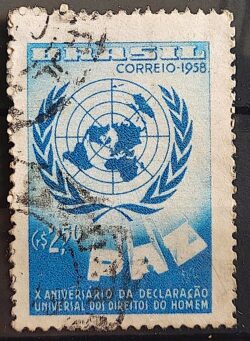 C 429 Selo Declaracao Universal dos Direitos do Homem Mapa 1958 Circulado 1