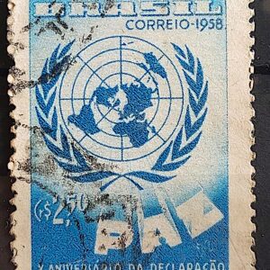 C 429 Selo Declaracao Universal dos Direitos do Homem Mapa 1958 Circulado 1