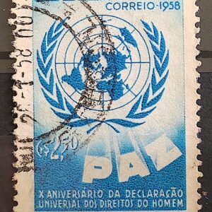 C 429 Selo Declaracao Universal dos Direitos do Homem Mapa 1958 Circulado 10