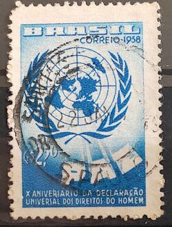 C 429 Selo Declaracao Universal dos Direitos do Homem Mapa 1958 Circulado 11