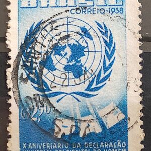 C 429 Selo Declaracao Universal dos Direitos do Homem Mapa 1958 Circulado 11