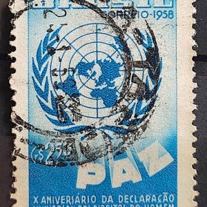 C 429 Selo Declaracao Universal dos Direitos do Homem Mapa 1958 Circulado 2
