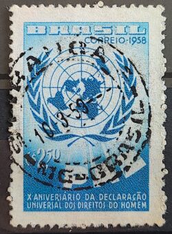 C 429 Selo Declaracao Universal dos Direitos do Homem Mapa 1958 Circulado 3