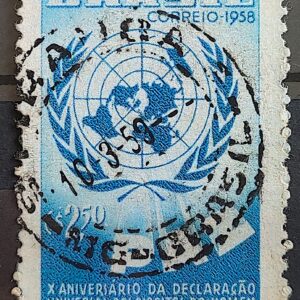 C 429 Selo Declaracao Universal dos Direitos do Homem Mapa 1958 Circulado 3