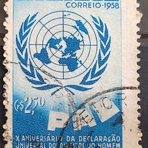 C 429 Selo Declaracao Universal dos Direitos do Homem Mapa 1958 Circulado 4