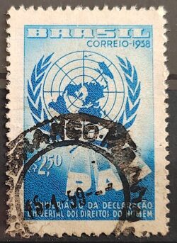 C 429 Selo Declaracao Universal dos Direitos do Homem Mapa 1958 Circulado 5