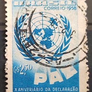 C 429 Selo Declaracao Universal dos Direitos do Homem Mapa 1958 Circulado 6
