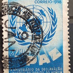 C 429 Selo Declaracao Universal dos Direitos do Homem Mapa 1958 Circulado 8