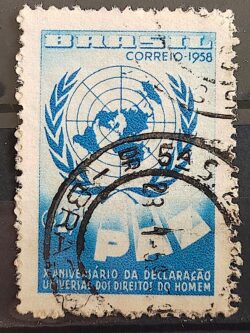 C 429 Selo Declaracao Universal dos Direitos do Homem Mapa 1958 Circulado 9