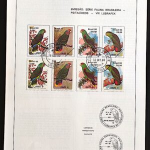 Edital 1980 22 Fauna Psitacideos Papagaio Lubrapex Ave Com 4 Selo CPD SP 1
