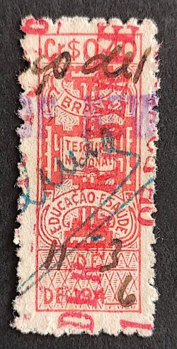 Imposto do Selo Fiscal Taxa de Contribuicao Educacao e Saude Tesouro Nacional CrS 040 1946