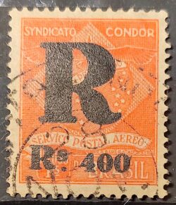 K8 Selo Syndicato Condor Taxa de Registro Sobrecarga Preta 1928 Circulado