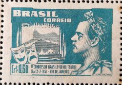 C 265 Selo Congresso Brasileiro de Teatro Joao Caetano dos Santos 1951 2