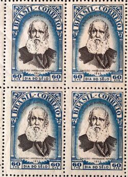 C 284 Selo 2 Exposicao Filatelica Sao Paulo Dom Pedro Cabeca Grande 1952 Circulado Quadra 1