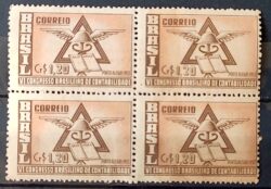 C 296 Selo Congresso de Contabilidade Porto Alegre Economia 1953 Quadra