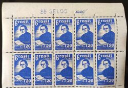 C 340 Selo Cinquentenario Irmaos Maristas Marcelino Champagnat Religiao Personalidade 1954 Com Vinheta Com 10 Selos