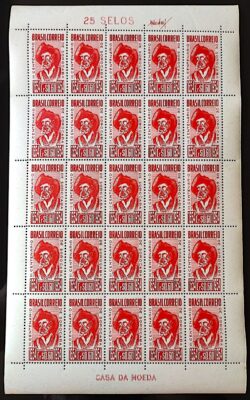 C 343 Selo Tricentenario de Sorocaba Baltasar Fernandes Personalidade Chapeu 1954 Folha