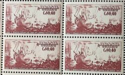 C 348 Selo Sesquicentenario Almirante Barroso Riachuelo Navio Militar 1954 Quadra 1