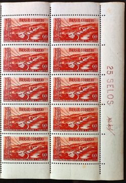 C 356 Selo Usina Hidreletrica de Paulo Afonso Bahia Energia Economia 1955 Com Vinheta Com 10 Selos