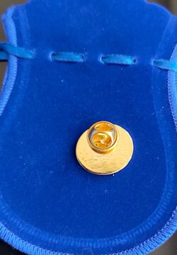 Pin Broche Selo Olho de Boi 90 Réis Dourado Filatelia Correios